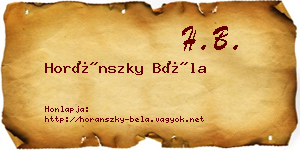 Horánszky Béla névjegykártya