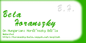 bela horanszky business card